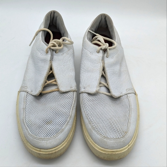 Nike Air Jordan Grown Low White Perforated Leather Trainers Men's 11 - Picture 1 of 9